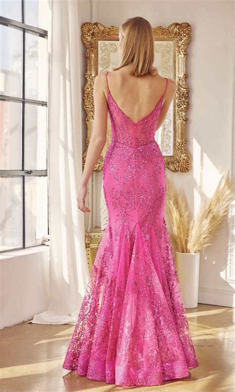 Long Glitter Sheer Corset Mermaid Prom Dress Promgirl