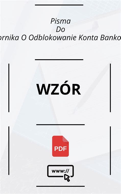 Pisma Do Komornika O Odblokowanie Konta Bankowego Wz R Pdf