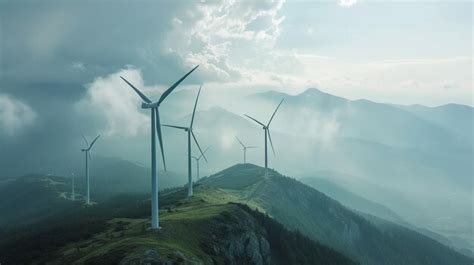 Premium Photo Wind Turbines On A Mountain In The Alps