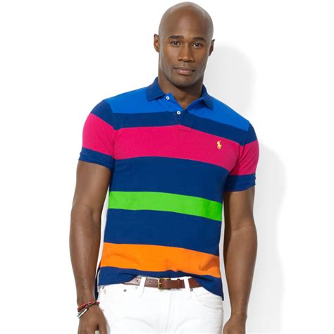 Ralph Lauren Polo Big And Tall Classic Fit Multi Striped Mesh Polo For Men Lyst