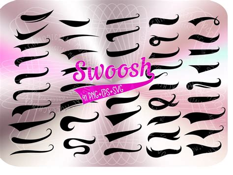 Swooshes Text Tails 41 Swoosh Svg BUNDLE Swoosh Swirl Svg Swish Swash