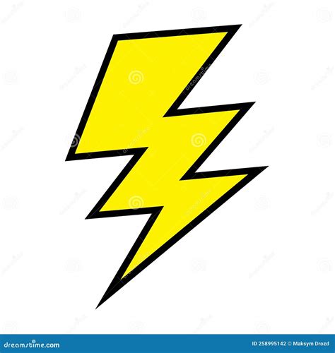 Yellow Lightning Bolt Icon Vector Illustration Stock Vector