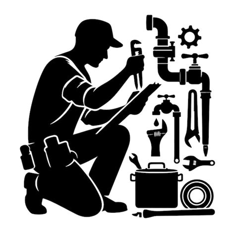 Premium Vector Plumber Silhouette