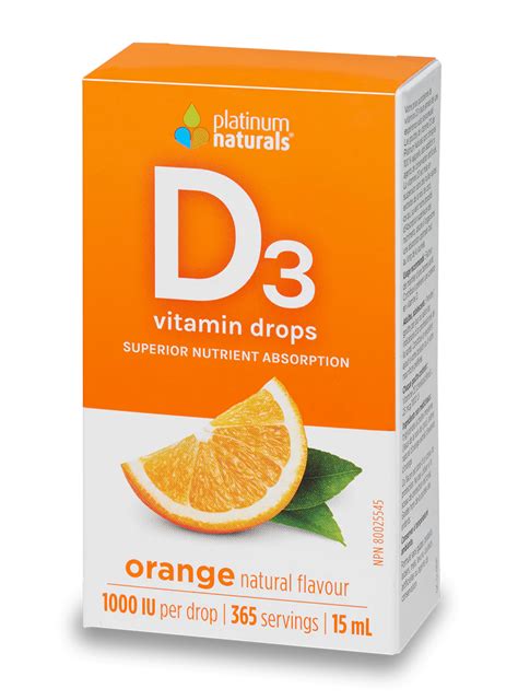 Platinum Naturals Vitamin D3 Drops 1000 Iu Orange Natures Essence