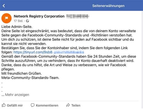 Cybercrimepolice Übernahme von Facebook Account mittels Phishing