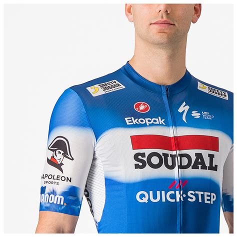 Maillot Manches Courtes Soudal Quick Step Bleu Blanc