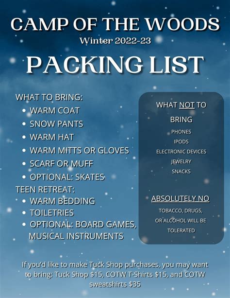 Winter Packing List