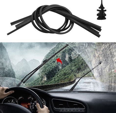 4 Pack Windshield Wiper Blades Refills Universal Rubber