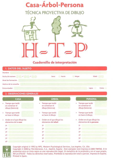 Htp Cuestionario De Ayuda Psicologia Studocu