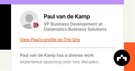 Paul Van De Kamp Vp Business Development At Datamatics Business