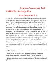 Bsbrsk Answer Assisgnment Docx Learner Assessment Task Bsbrsk