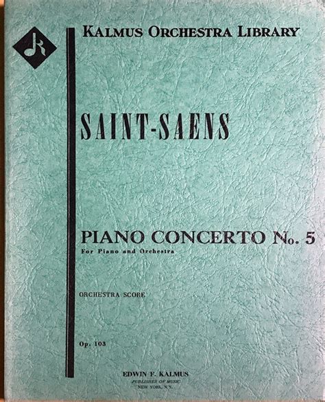 サンサーンス ピアノ協奏曲 第5番 ヘ長調 Op 103 指揮者用大型スコア SAINT SAENS Piano Concerto No