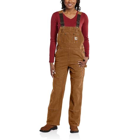 Womens Sandstone Unlined Bib Overalls 102357 Carhartt