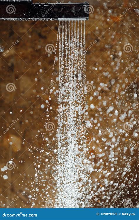 Hot Shower With Water Stream Stock Photo Image Of Hygiene Cold