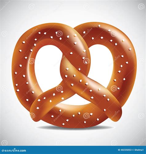 Soft Pretzel On A White Background Stock Vector Illustration Of Food