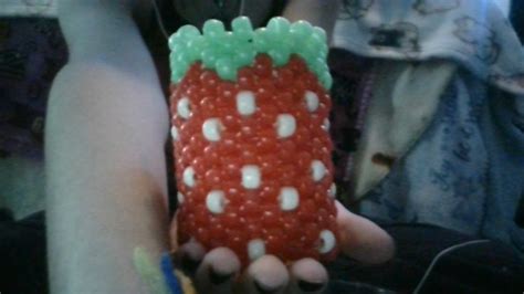 Low Quality Photo Of My Strawberry Kandi Cuff In 2024 Kandi Cuff