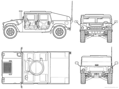 Am General Hmmwv M Humvee Hummer Blueprints Aircraft Design