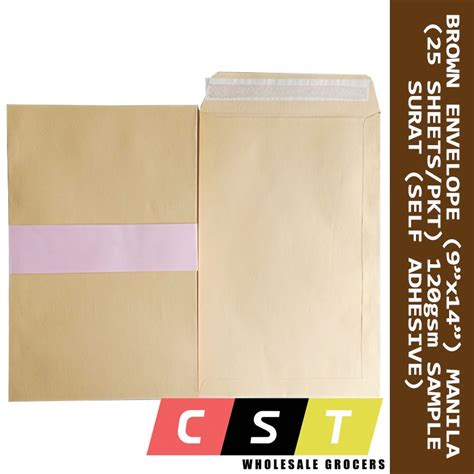 F Brown Envelope Gsm X Manila Sheets Pkt Sampul Surat F