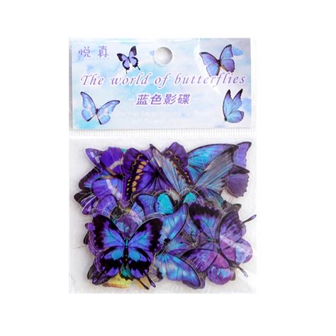 Journamm 40pcs Pack Butterfly Series Stickers Art Collage Junk Journal