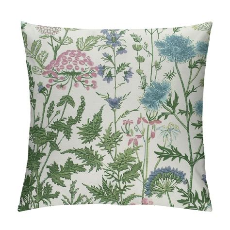 Nawypu Sage Green Floral Pillow Covers 20x20 Inch Spring Summer Wild