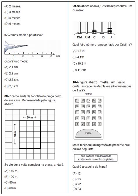 Rosearts Atividades Para Imprimir Simulado De Matem Tica Saresp Ano 25192 Hot Sex Picture