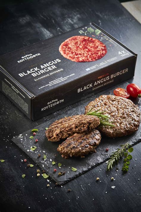 Black Angus Burger Premium Beef Cuts Koutsioftis Farm