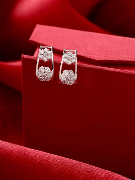 White American Diamond Silver Earrings At Rs Pair Sterling