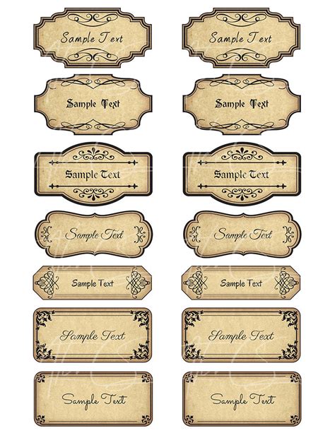 15 Printable Blank Vintage Apothecary Labels Set Editable Pdf