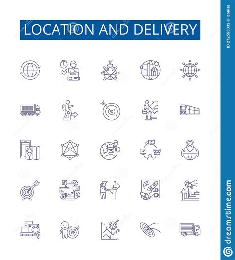 Location And Delivery Line Icons Signs Set Design Collection Of