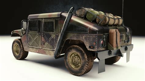 ハンビーミリタリーHMMWV M1114 UAH 3Dモデル 10 fbx blend Free3D