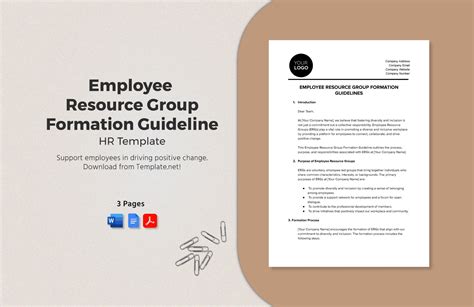 Employee Resource Group Formation Guideline Hr Template In Word Pdf