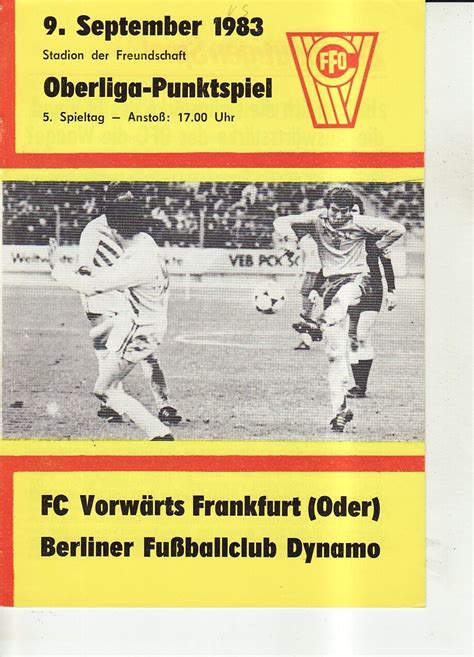 Ol Fc Vorw Rts Frankfurt Or Bfc Dynamo Berlin Ebay