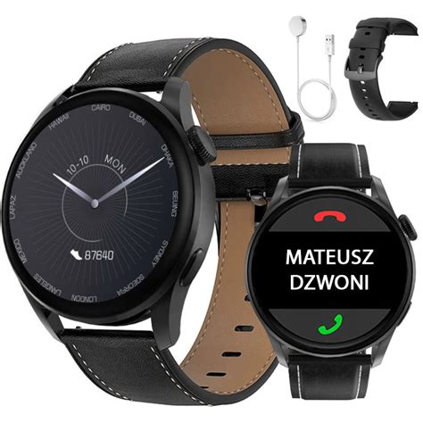 Smartwatch Elegancki Inteligentny Zegarek M Ski Dt Rozmowy Paski