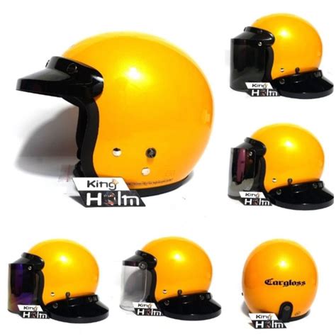 Jual Helm Cargloss Retro Kuning Glosy Shopee Indonesia