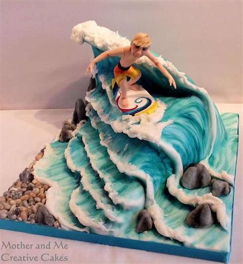 Full Image Surf Cake Surfboard Cake Surfer Cake