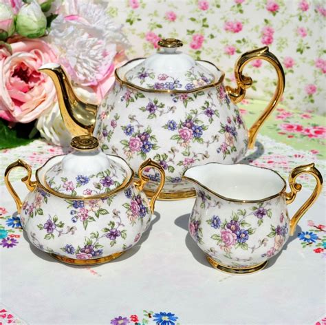 100 Year Of Royal Albert 1940 English Chintz Teapot Set Royal Albert