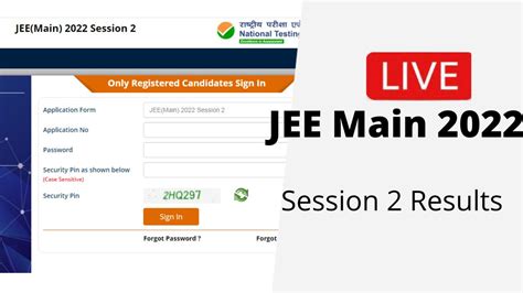 Jee Main Result 2022 Date Live Jee Main Session 2 Result Declared At