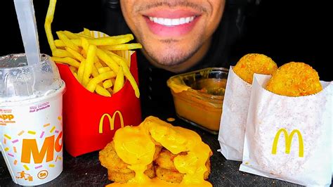 Asmr Mcdonalds Hash Browns Chicken Nuggets Cheese Sauce Fries Oreo