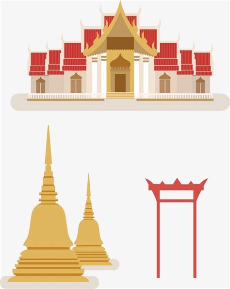 Thailand PNG Transparent, Thailand Vector Construction, Temple, Red, Yellow PNG Image For Free ...