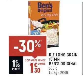 Promo Riz Long Grain 10 Mn Ben S Original Chez Spar ICatalogue Fr