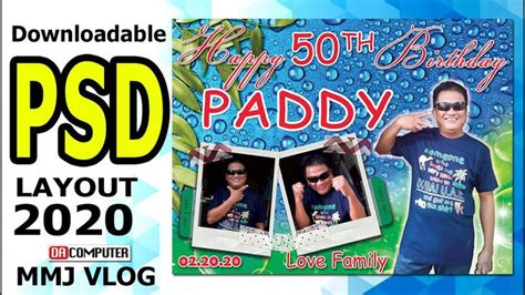 50th birthday tarpaulin design layout for men