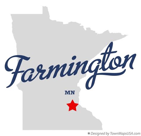 Map of Farmington, Dakota County, MN, Minnesota