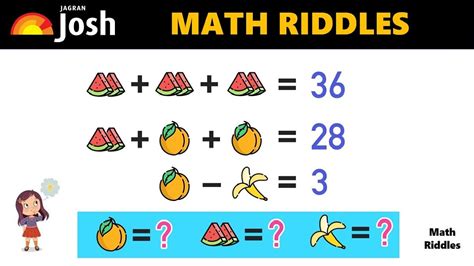 Math Riddles With Answers Can You Find The Value Of Each Fruit In