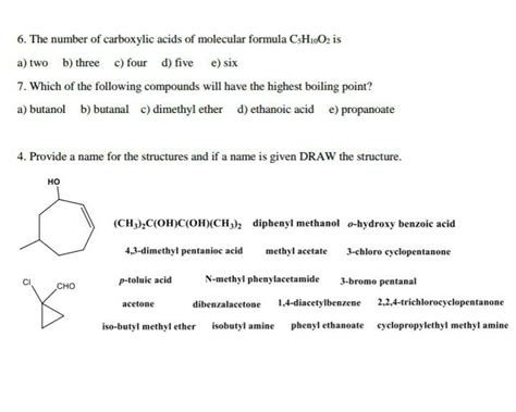 Oneclass Draw The Structures Of Each Of The Following Molecules And