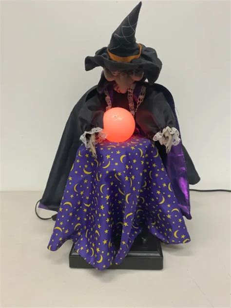 Vintage Gemmy Halloween Animated Fortune Teller Witch Crystal Ball