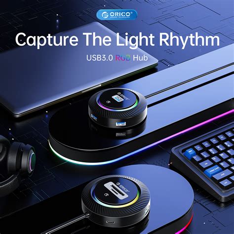 ORICO RGB Desktop Type 4 Port USB Hub with Audio Mic Port ORICO奥睿科官网