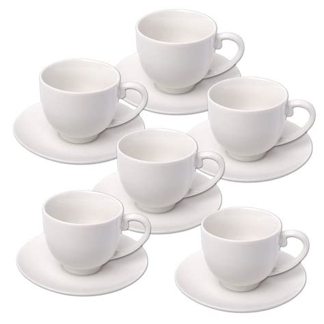 Schramm Glas Schramm® Espressotassen Set 12 Teilig 6 Espresso Tassen Mit 6 Untertassen 75 Ml