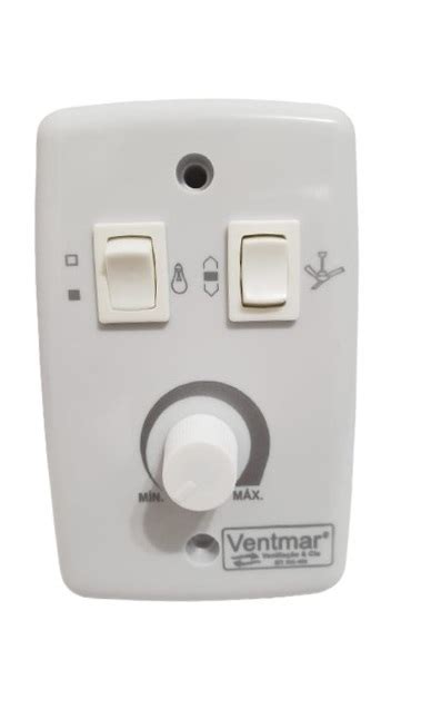 Chave Para Ventilador De Teto Ciclone Espelho X Branco Controle De