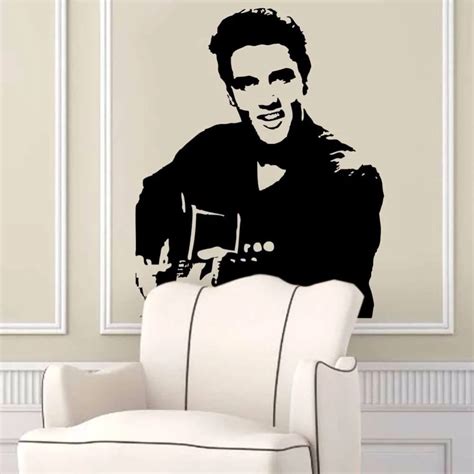 Poster Diy Elvis Presley Playing Guitar Wall Decal Vinyl Removable