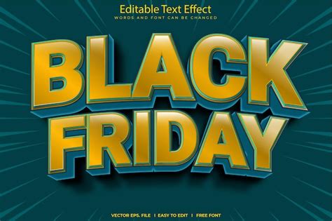 Premium Vector Black Friday Editable Text Effect